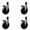 Service Caster 6'' Phenolic Swivel 1-5/8'' Expanding Stem Caster Set with Brake, 4PK SCC-EX20S615-PHS-PLB-158-4 - alternate 1